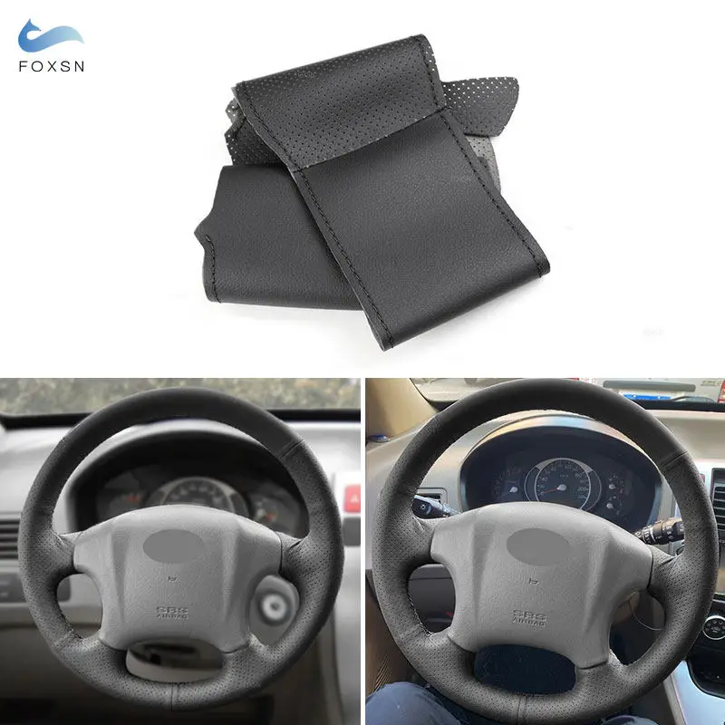 

Чехол рулевого колеса для Hyundai Tucson 2006 2007 2008 2009 2010 2011 2012 2013 2014, внутренняя отделка автомобиля, перфорированная кожа, черный