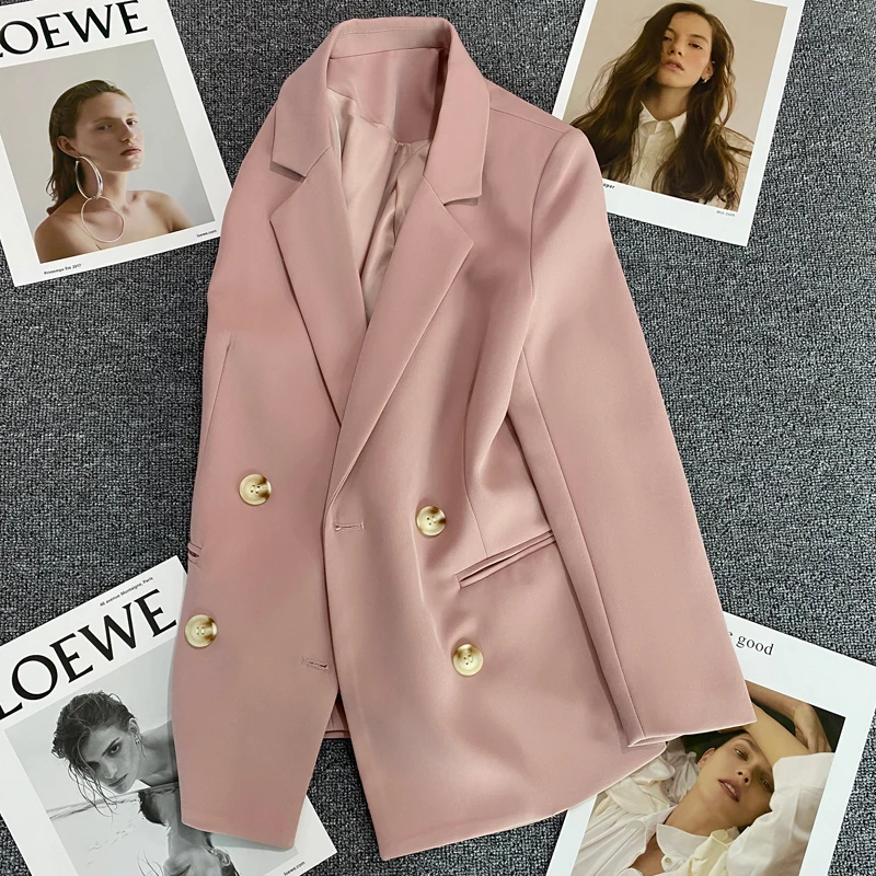 

Bare pink blazer women fall 2023 new senior feeling small suit show thin coat