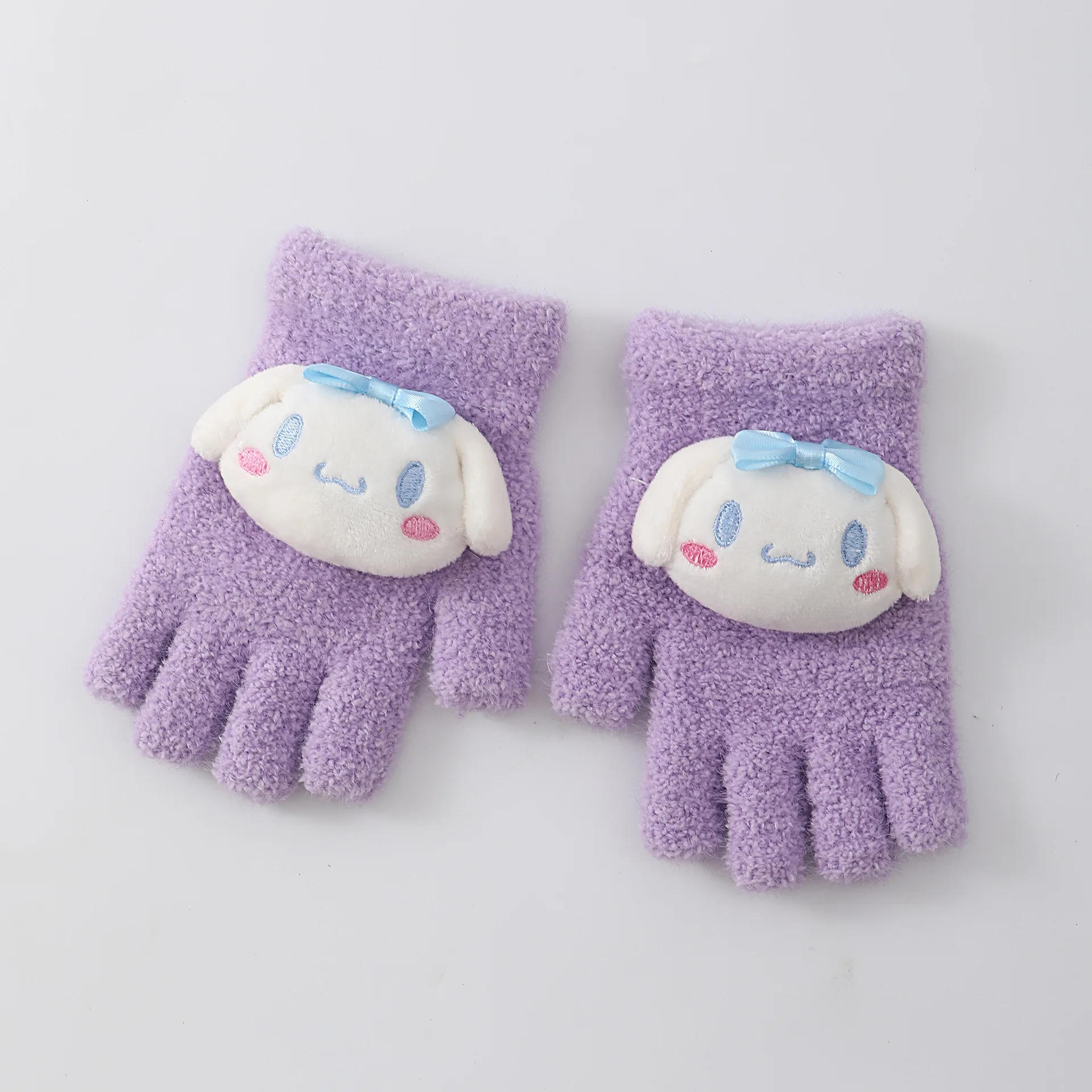 Sanrio Kuromi перчатки осень/зима теплая мелодия аниме рисунок коралловый бархат