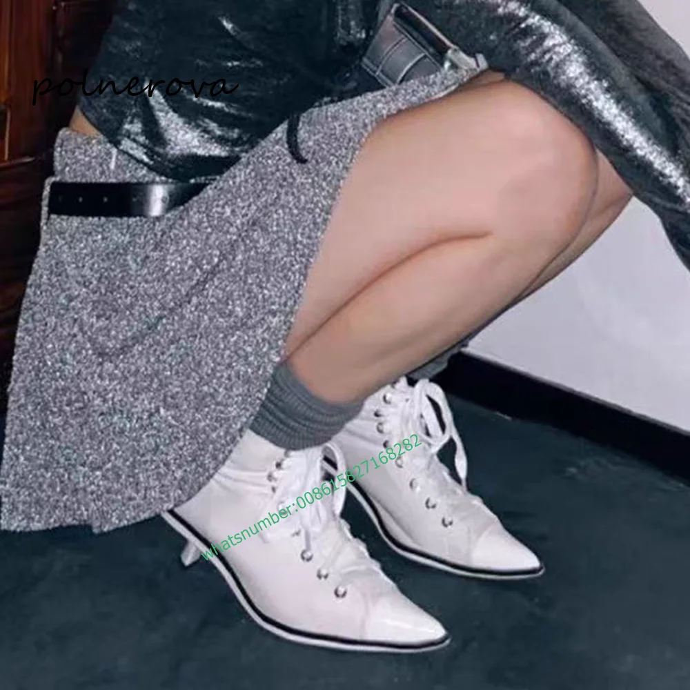 Женские парусиновые полусапожки на шнуровке размер 35 - 43 цвет черный/белый