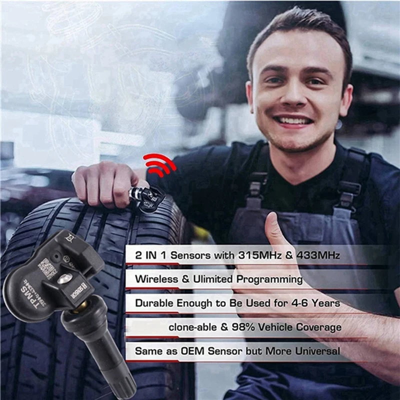 14Pcs Programmable PMS Tire Pressure Sensor Monitor For Autel TS408 TS508 ITS600 433Mhz 315MHZ 2 In 1 Editable MX