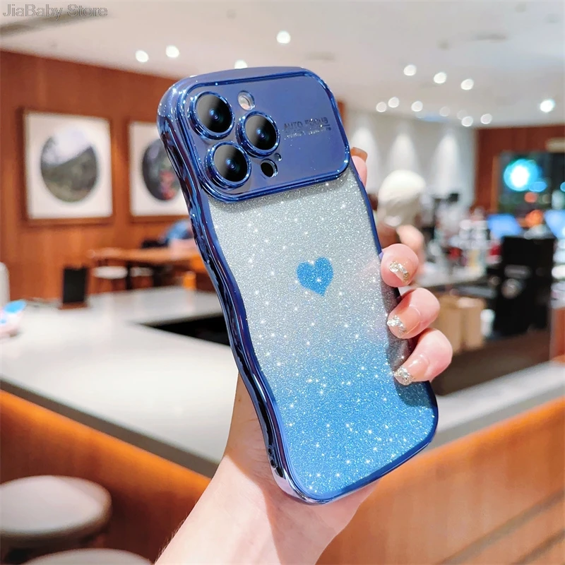 Роскошный чехол с жидкостными линзами полным покрытием волнистый мягкий