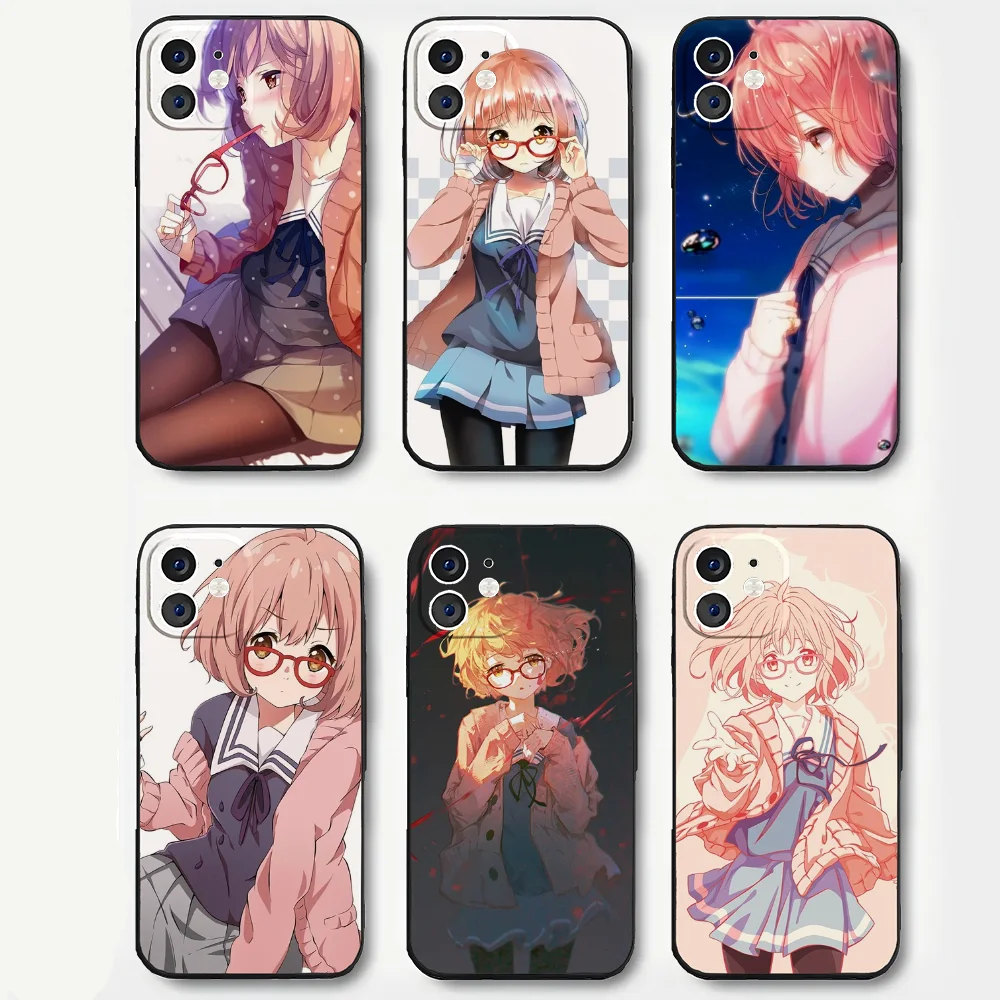 Чехол для телефона Kyoukai No Kanata Animation IPhone 16 15 14 13 Pro Max 11 12 Mini 2022 черный силиконовый