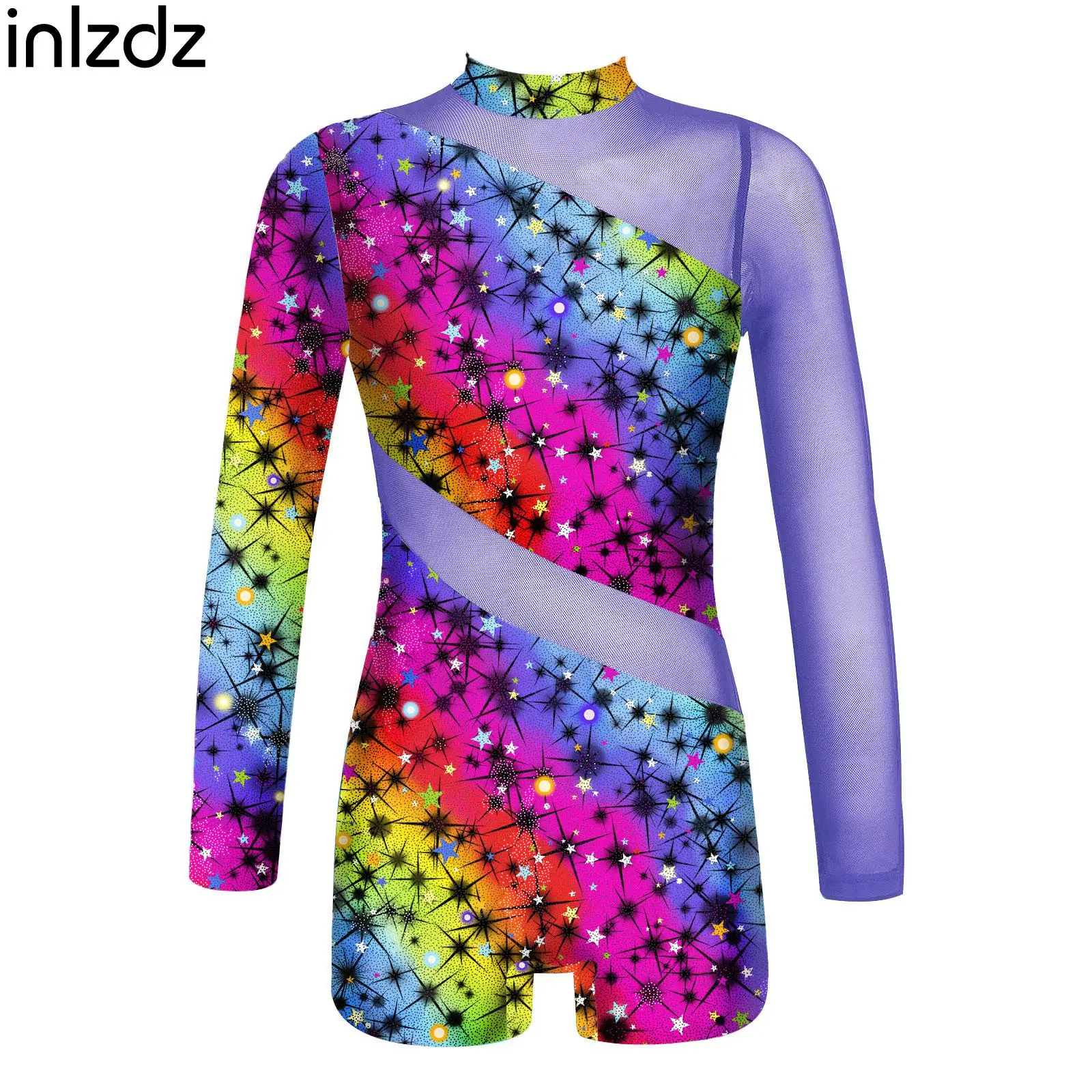 

Kids Girls Long Sleeve Gymnastic Leotard Ballet Dance Bodysuit Jumpsuit Short Unitard Skating Yoga Dancing Athletic Costume