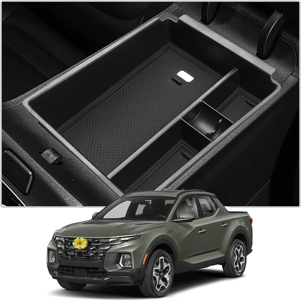 

Center Console Organizer Tray for 2022 Santa Cruz Pickup Truck Armrest Storage Box Secondary Insert Tray Container ABS