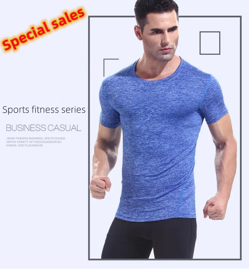 

Мужская спортивная футболка для бега быстросохнущая компрессионная футболка для баскетбола для тренажерного зала йоги фитнеса футболки с ...