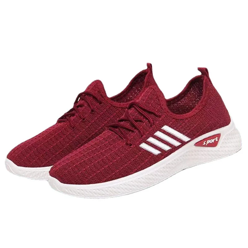 HKAZ-S New Discount Sports Large Size Front Lace up Simple and Comfortable Flat Bottom Outdoor Four Seasons Women's Shoes