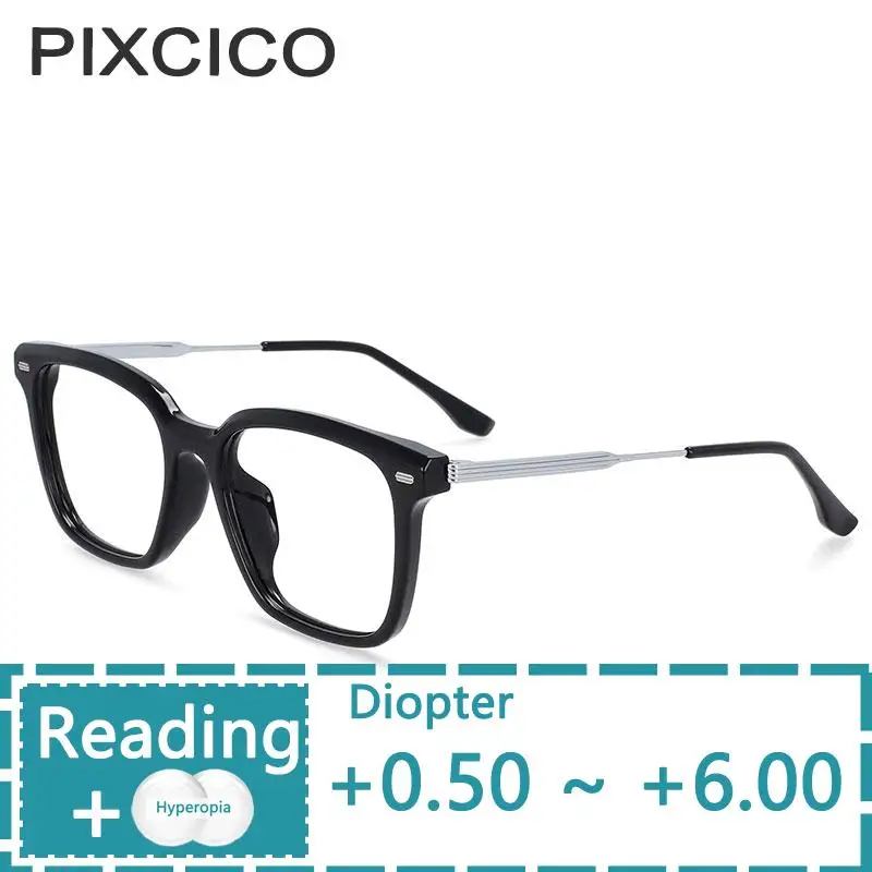 

R54254 Metel Square TR90 Flat Frame Men Women Fashion Reading Glasses Frame 0.+50.+100.+150.+200.+250.+300.+350.+400.To+600