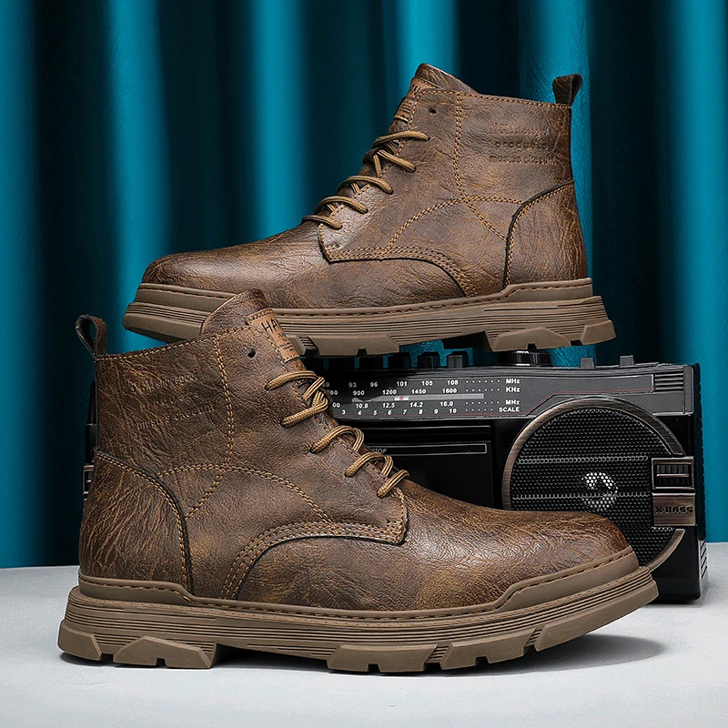 GR-22090 MARTIN BOOTS WALKING SHOES MEN'S HUNTING BOOTS TACTICAL SHOES DESERT COMBAT ANKLE LEATHER MOUNTAINEERING SHOES