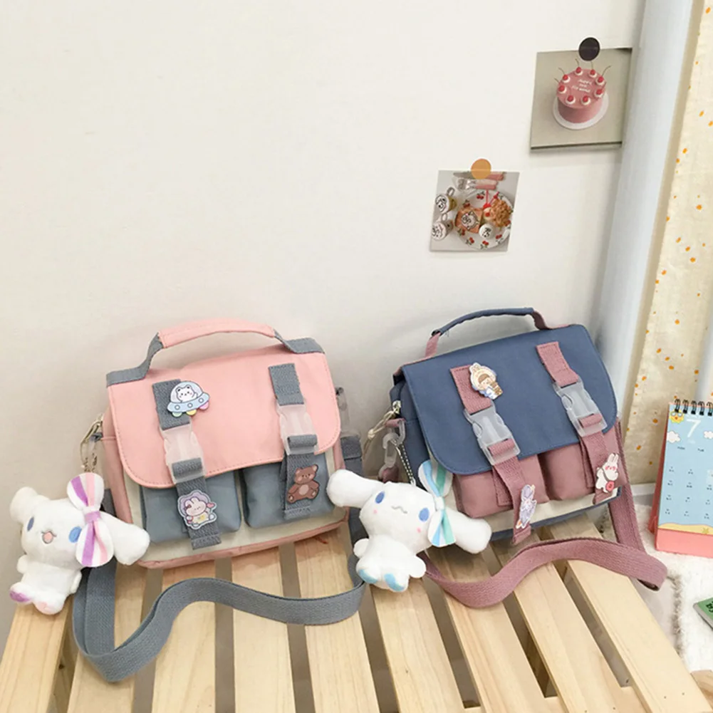 

Милый нейлоновый рюкзак на плечо для девушек, дорожные мессенджеры через плечо с булавкой, большие модные сумки с пандой