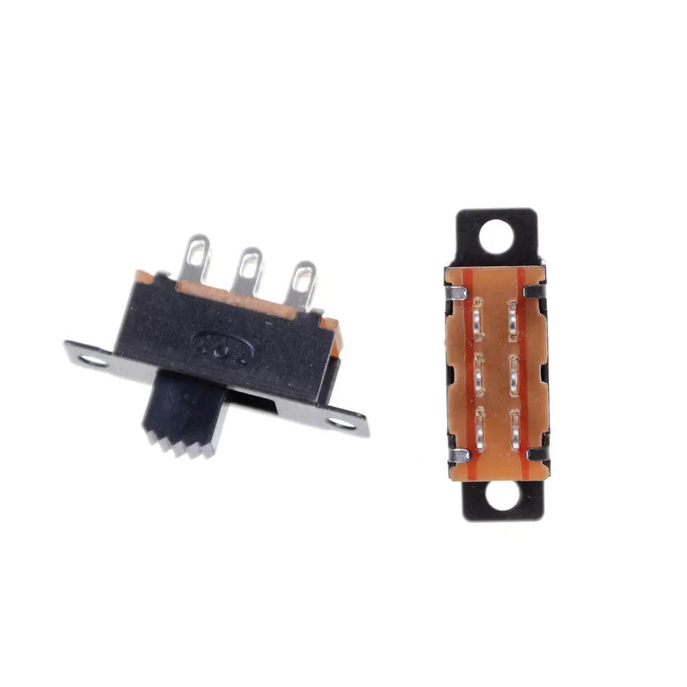 

10 Pcs 2 Position DPDT 2P2T Panel Mount Vertical Slide Switch 6 Pin 0.5A 50V DC