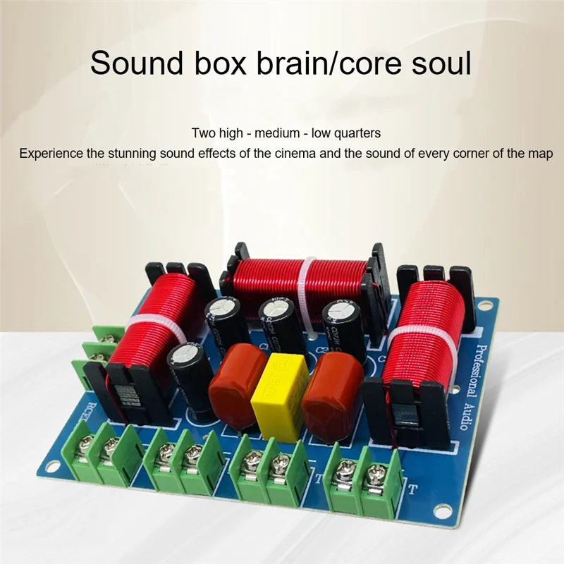 200W Speaker Crossover Double Treble+Midrange+Bass 4 Way Audio Frequency Divider Home Theater