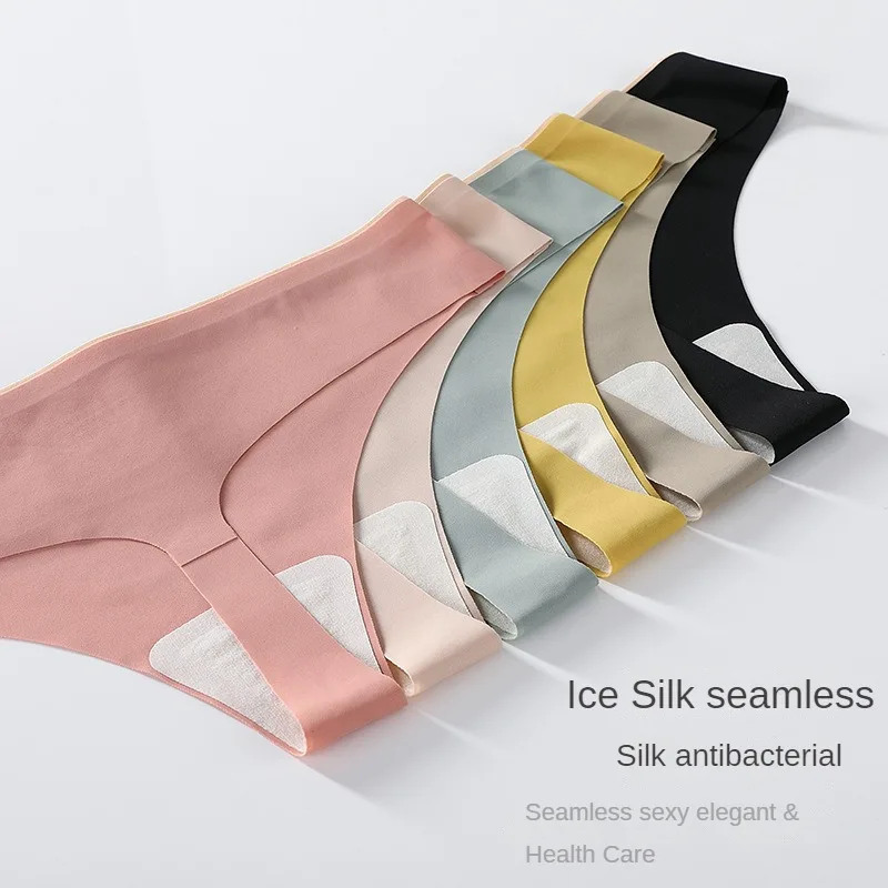 

Сексуальные Бесшовные трусики-стринги, быстросохнущие стринги, нижнее белье, женское нижнее белье из ледяного шелка, женское нижнее белье, трусы с Т-образной спинкой размеров M, L, XL