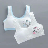 puberty girls cotton training bras student vest wire free tube top children detachable chest pad bra womens lingerie breathable