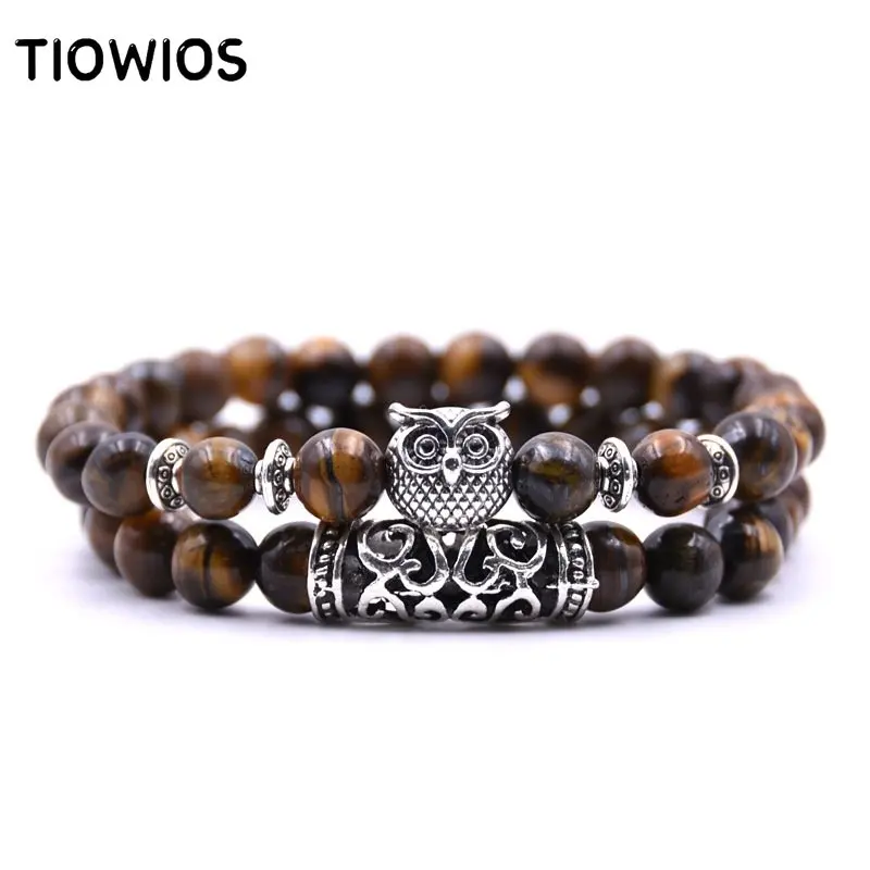 TIOWIOS Alloy Owl Set Beads Bracelet Party Lady Wedding Jewelry Gift For Men Women | Bracelets