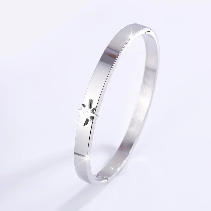 Браслет из нержавеющей стали титановой с одной восьмиугольной звездой