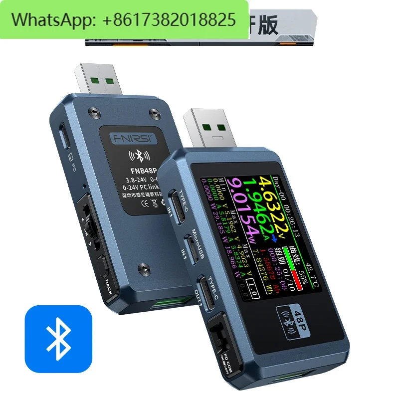 FNB48S USB-тестер напряжения и амперметра Многофункциональный тестер быстрой