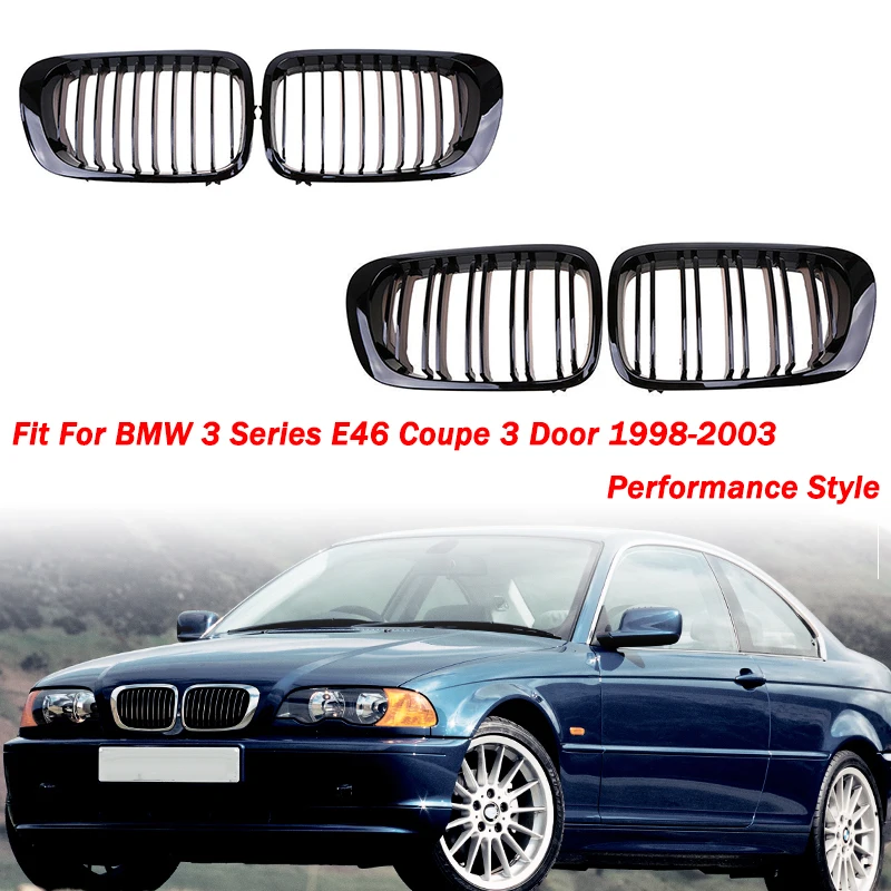 Rhyming Front Bumper Kidney Grille Racing Grill Fit For BMW 3 Series E46 Coupe 3 Door 1998 - 2003 Car Accessories Performance