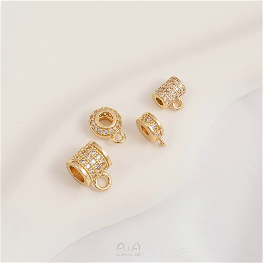 1 шт. бусины-ведра из 14-каратного золота с цирконием бусины-колеса подъемными