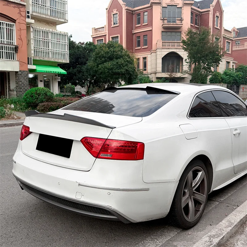 Фото Для Audi A5 8T Coupe 2-дверный 2007-2016 Автомобильный задний багажник, багажник, спойлер, крыло, задняя дверь, сплиттер, губа HIGH KICK DUCKBILL №4