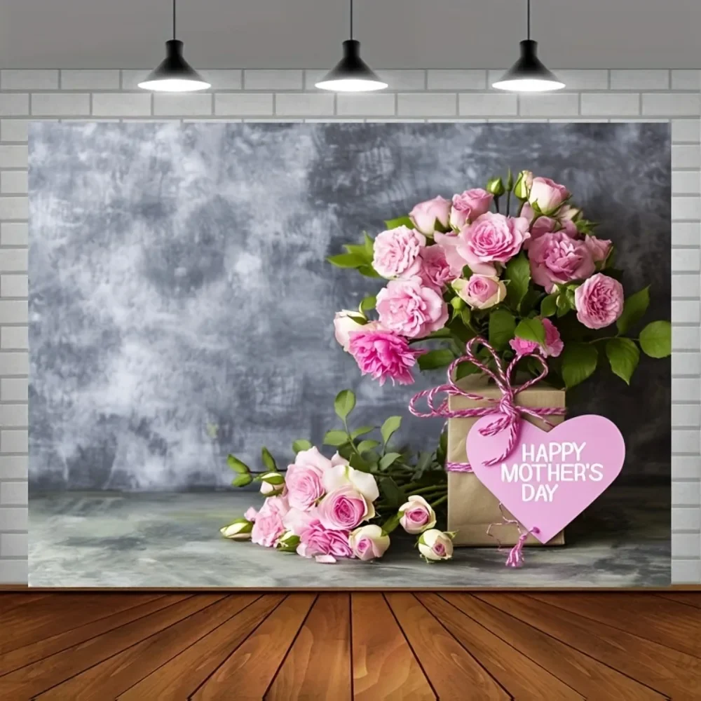 Фон с Днем матери Розовые гвоздики Цветочный подарок для фотосъемки Цветы