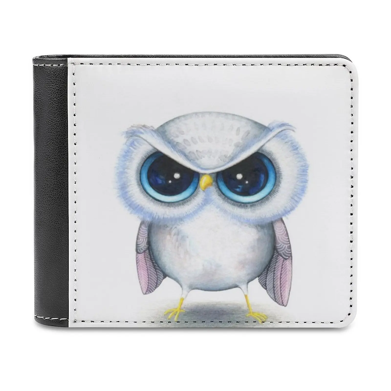 

Кожаный кошелек Grumpy в виде птицы, кредитный бумажник, Роскошный кошелек Grumpy, птица Grumpy, Сова, смешное животное, Сова, милые большие глаза