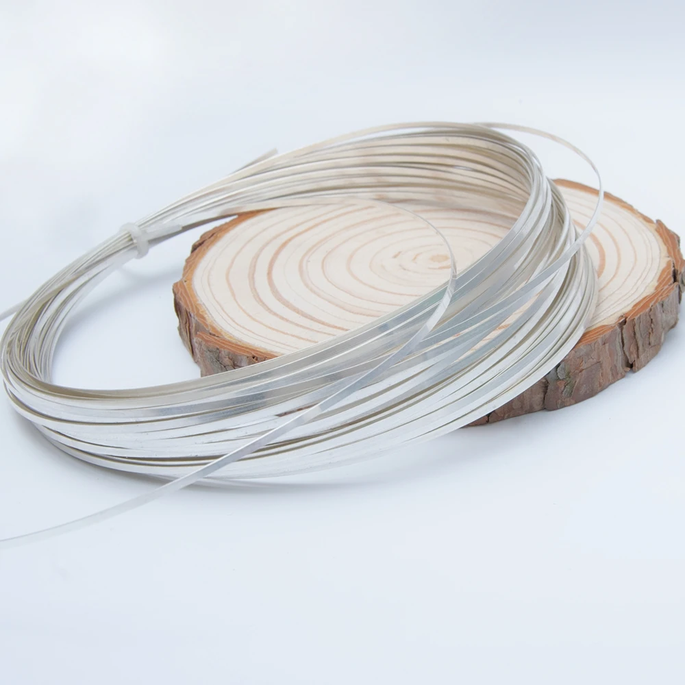 Плоская проволока из чистого серебра S999 50 см фурнитура для изготовления