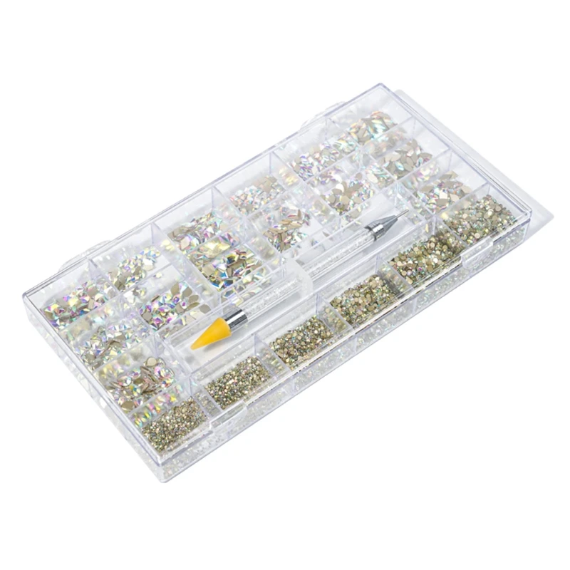 Прозрачные ювелирные изделия Bx rganizer для дизайна ногтей Diamnd Decratin Strage Case Ожерелье Серьги Кольца Браслеты