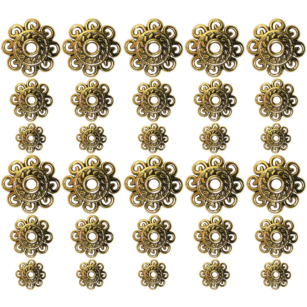 

Caps Bead Flower Beads Jewelry Cap Alloy End Making Spacer Tibetan Silver Double Bali Tulip Charm Vintage Bracelet Mixed Spacers