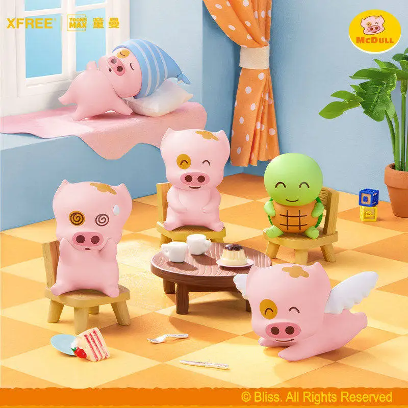 Фото X11 McDull and Friends: Серия «Сидят вместе» — Коллекционная мини-фигурка в слепой коробке, украшение для автомобиля и рабочего стола, подарок для девочек, предзаказ №2