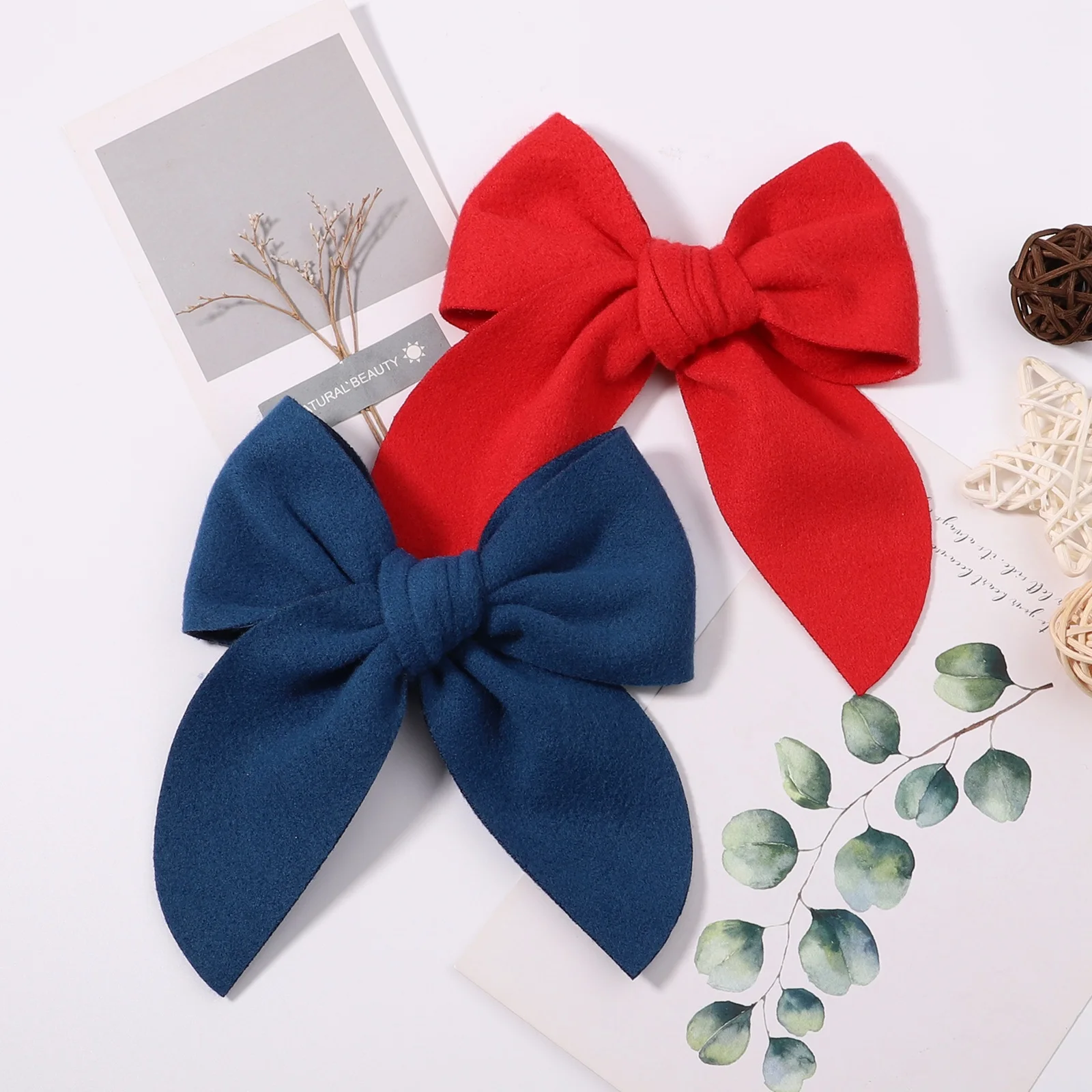 

1Piece 5'' Solid Hair Bows Clips For Cute Girls Cotton Bowknot Hairpins Barrettes Headwear Bow Clips Kids Hair Accessories Gifts