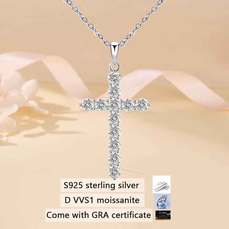 Серебряная цепочка S925 пробы D VVS1 камень Муассанит 3 мм ожерелье Изящные Ювелирные