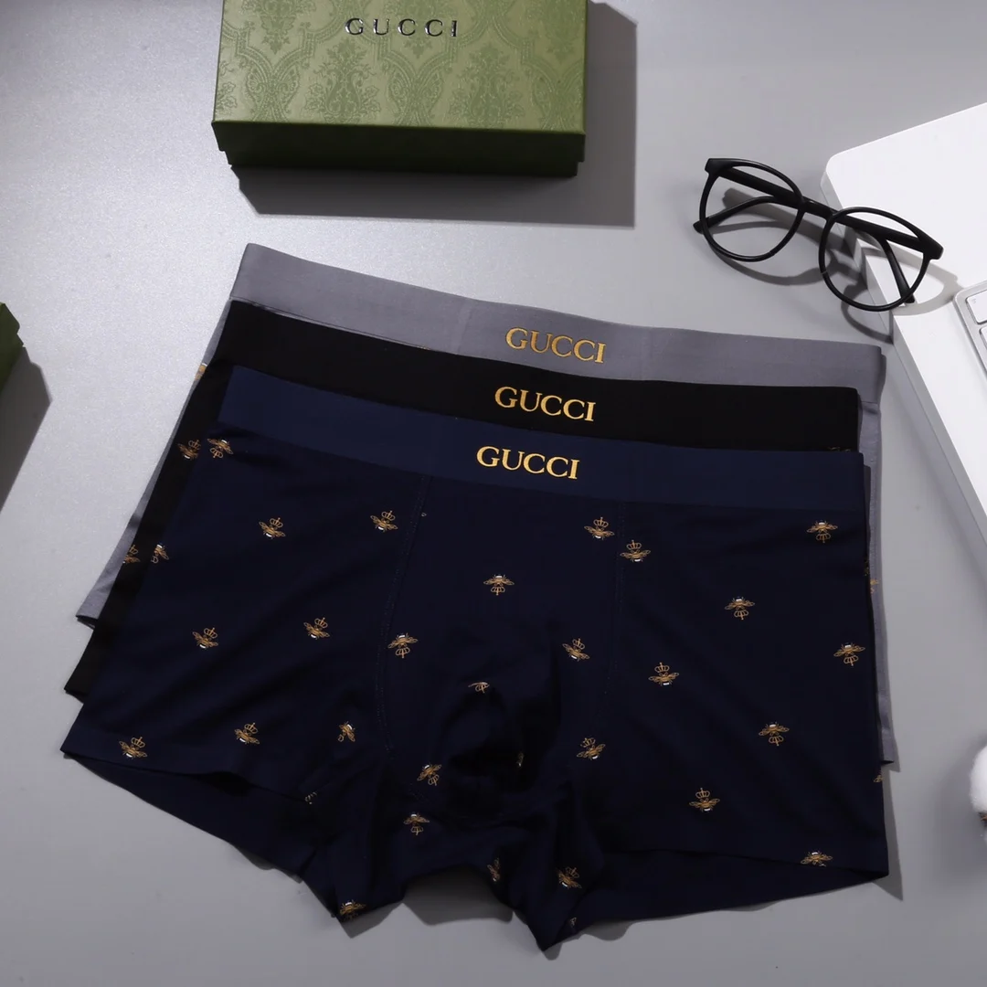 GUCCI Мужское комфортное дышащее нижнее белье класса люкс. 3 упаковки |