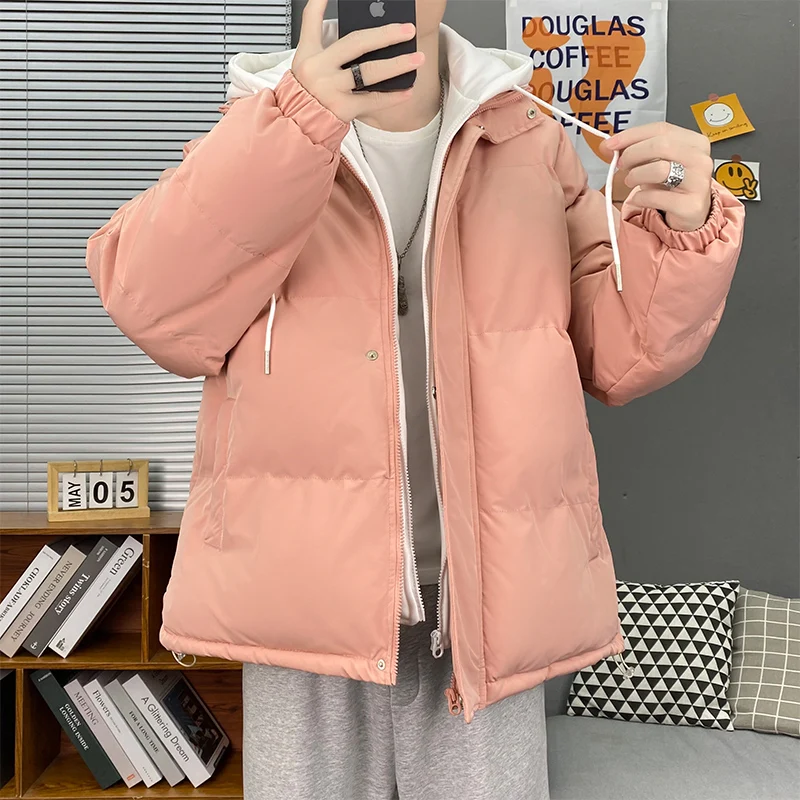 EOENKKY/Men Black Harajuku Winter Jacket 2022 Mens Japanese Streetwear Puffer Jacket Man Korean Fashion Padded Coat Male M-4XL