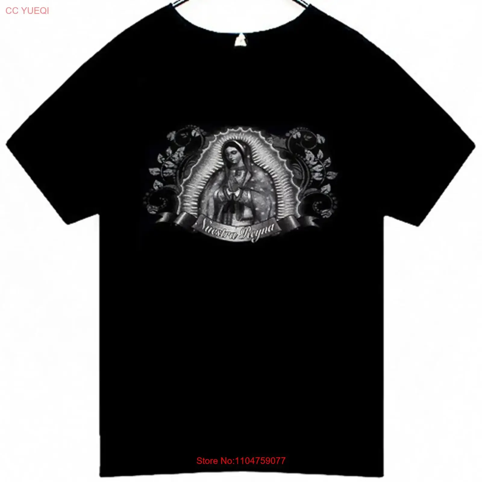 Фото Мужская футболка Lady Of Guadalupe Virgin Mary Nuestra Reyna, размер XL, черная, винтажная, модная, универсальная, удобная. №1