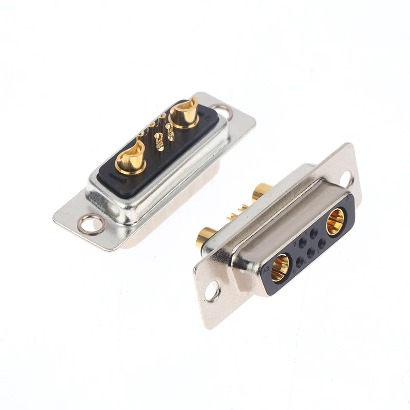 

1PC 7W2 30A Gold plated Male Female high current Connector D-SUB adapter solder type 5+2 plug jack high power 7 Power Position
