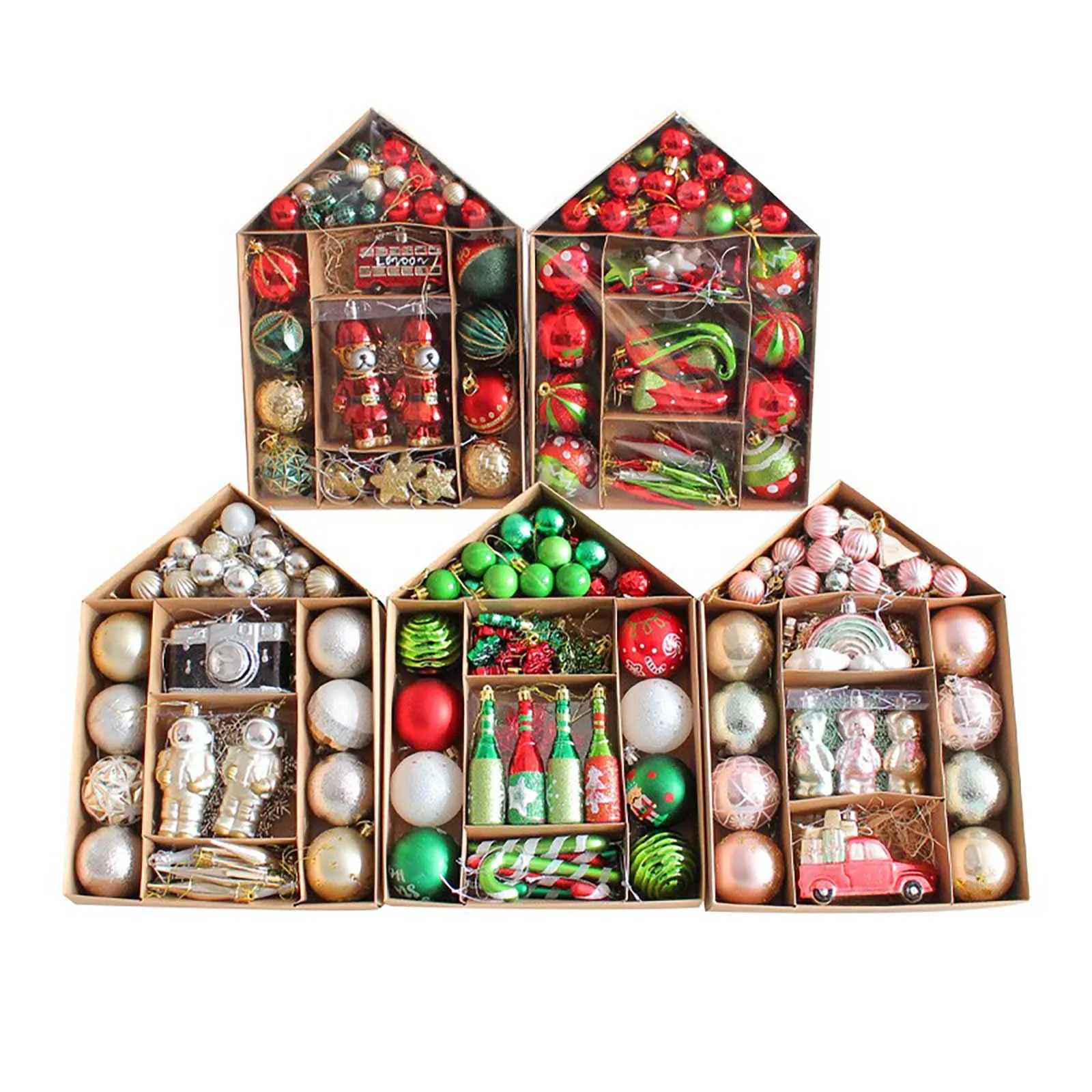 

70pack Shatterproof Christmas Ball Ornaments Set Decorative Baubles For Holiday Wedding Party Decor Festival Widgets Pendants