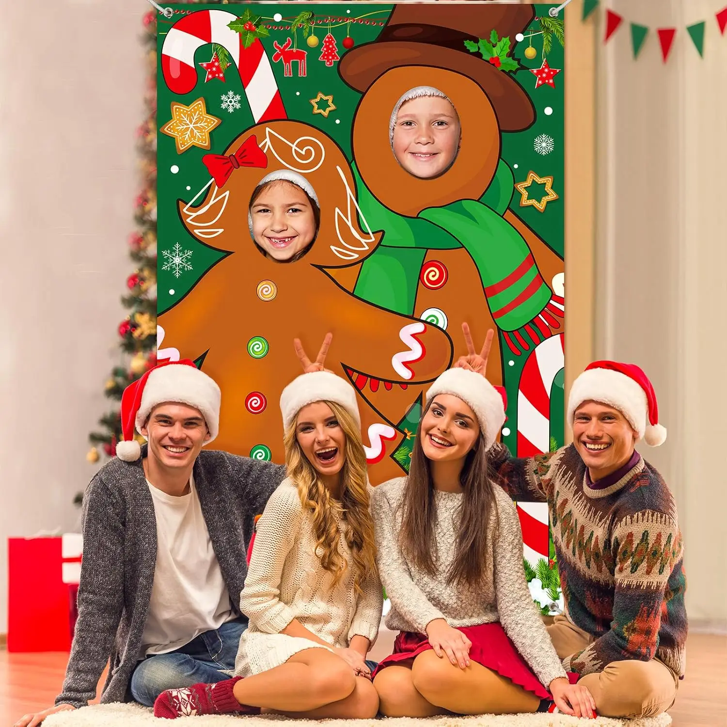 Виниловый Рождественский Человеческий Пряничный Человечек Фон Для Воздействия