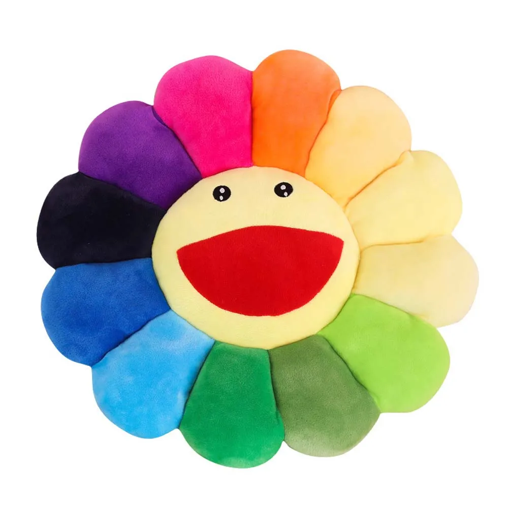 

43/55cm Flower Plush Throw Pillow Soft Plant Cartoon Chair Cushion Sunflower Smile Plush Toys Stuffed Cushion Mat Home