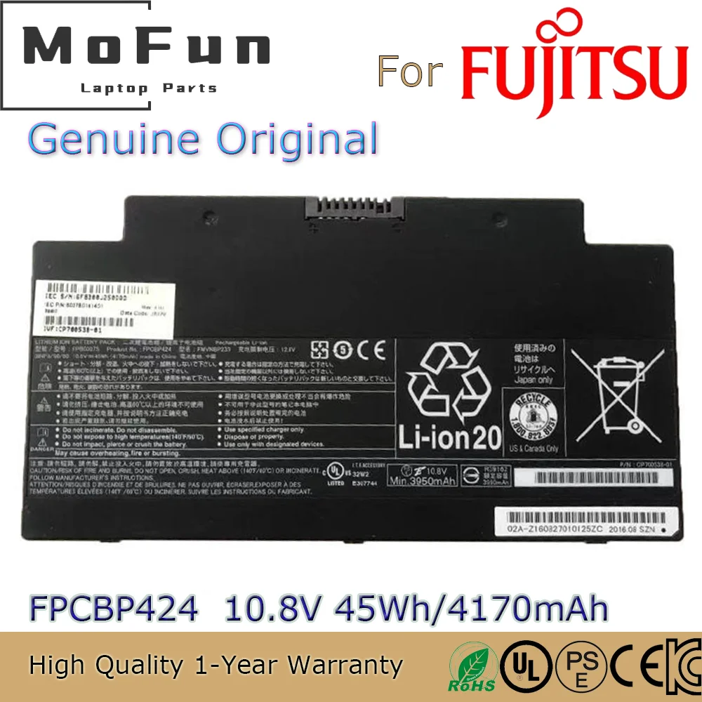 Новый оригинальный аккумулятор FPCBP424 10 8 в 45 Вт/ч для ноутбука Fujitsu Lifebook A556 AH77 U727