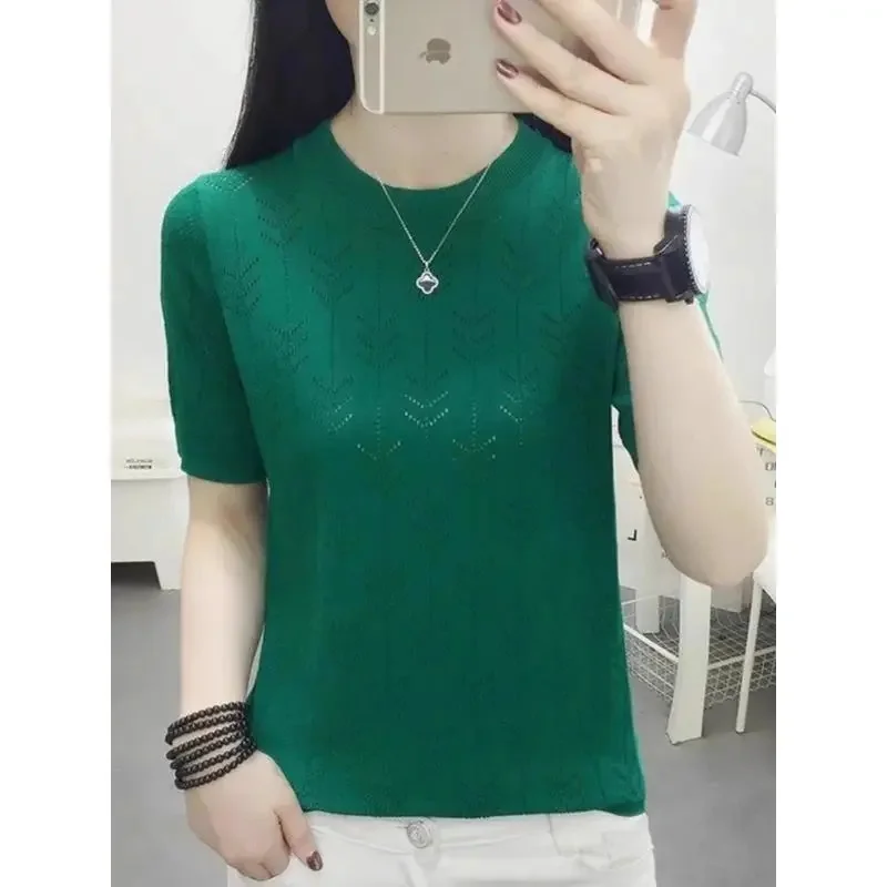 Новинка 2024 женский свитер на весну и лето базовый пуловер с круглым вырезом