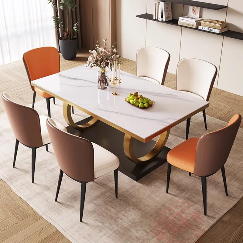 

Center Marble Dining Tables Modern Balcony Study Console Dining Tables Restaurant Hallway Sillas Para Comedor Furniture WJ30XP