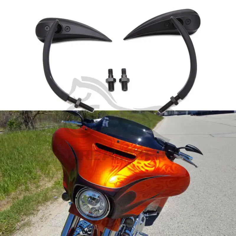 

1Pair Black for Harley Davidson Street Glide Heritage Softail Dyna Motorcycle Rearview Rear View Side Mirrors Motor Accessories