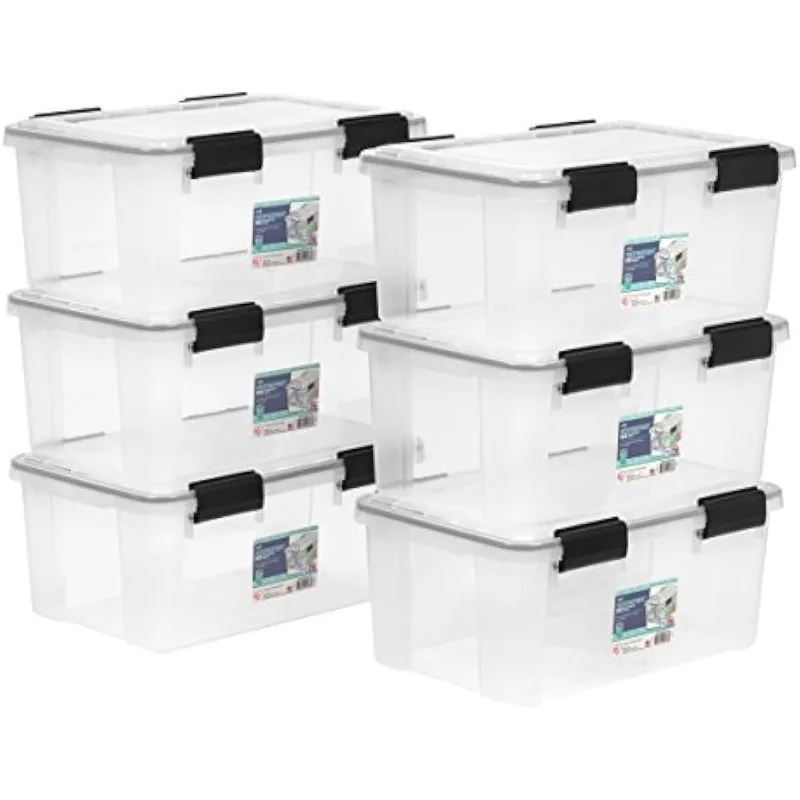 

6 упаковок 19qt WEATHERPRO герметичный пластиковый контейнер для хранения с крышкой и уплотнением и 4 безопасными защелками