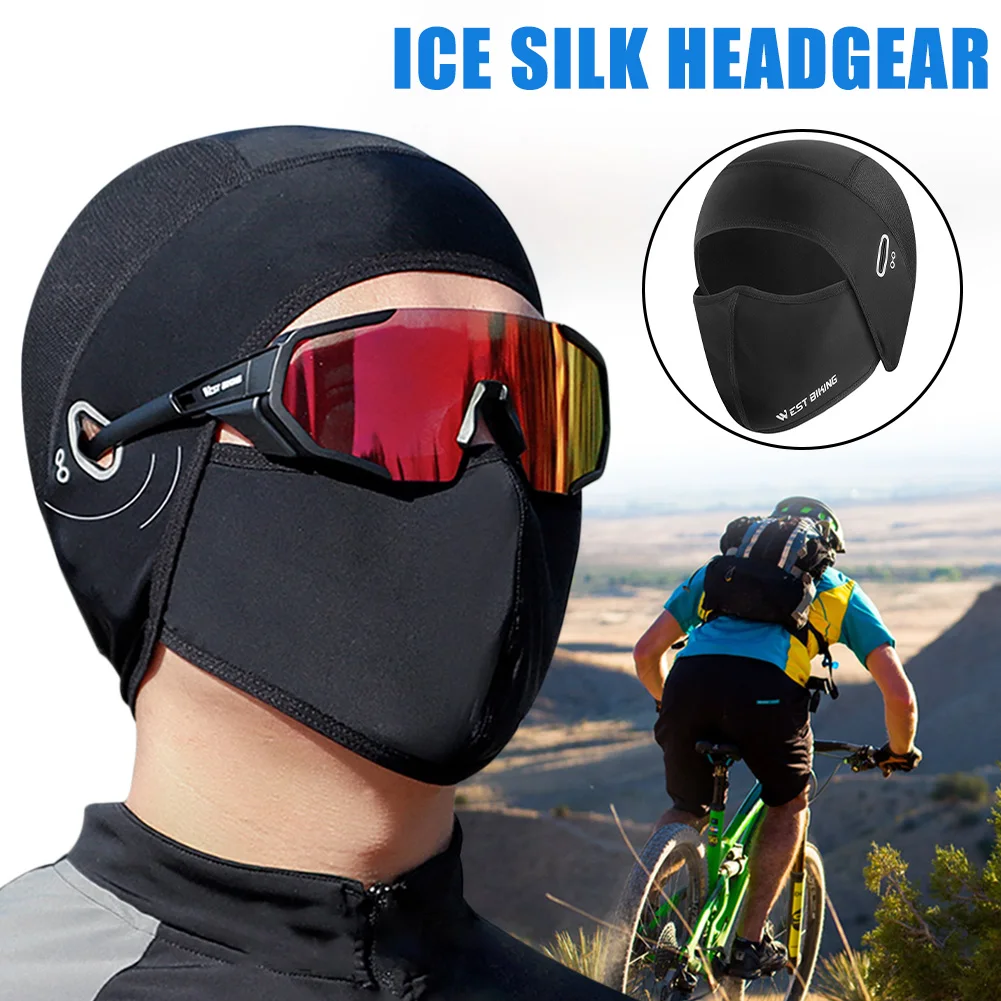 

Cycling Balaclava Full Face Ice Silk Hat Breathable Sun Protection Helmet Liner With Glasses Hole Outdoor Sports Headband Hat