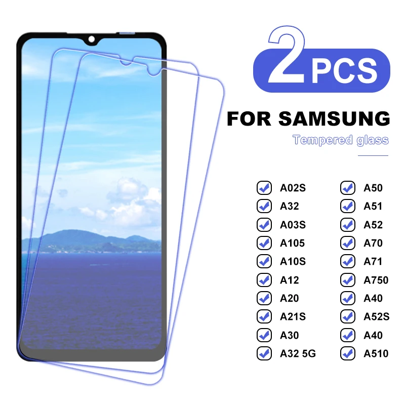 

2PCS For Samsung Galaxy A02S A03S A10S A105 A12 A21S A30 A32 A52S Glass Screen Protector A40 A510 A50 A52 A70 A71 Tempered Glass