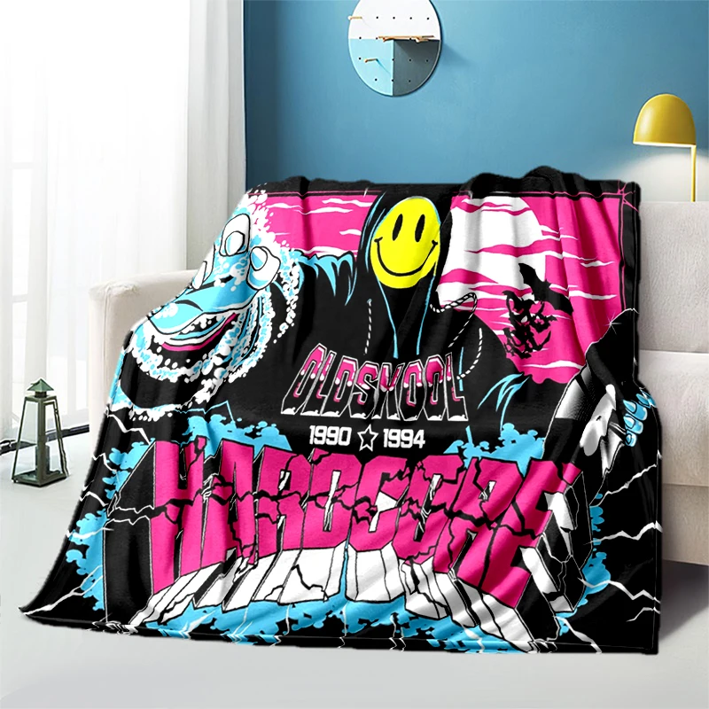 

Фланелевое Одеяло с американской мультяшной иллюстрацией и HD-печатью, мягкое тонкое одеяло для дивана, одеяло для кемпинга и пикника для детей