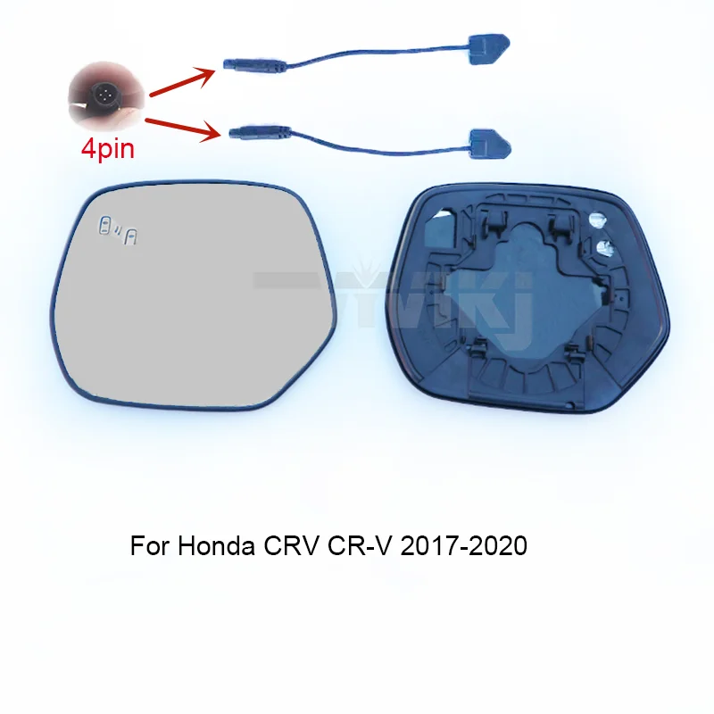 

1 пара боковых зеркал заднего вида, голубые стеклянные линзы с слепой зоной, фотография для Honda CRV светильник 2007-2020, Автомобильное Зеркало BSA BSD BSM