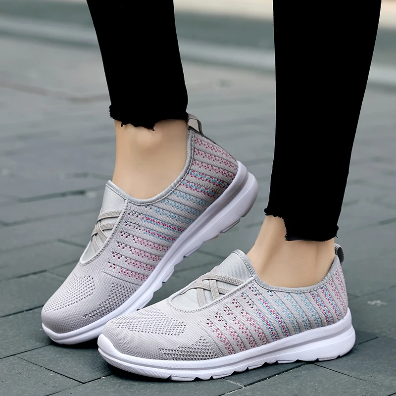 

Summer Black Mesh Breathable Women Sneakers Fashion Thick Bottom Womens Platform Casual Shoes Zapatos De Mujer 35-42