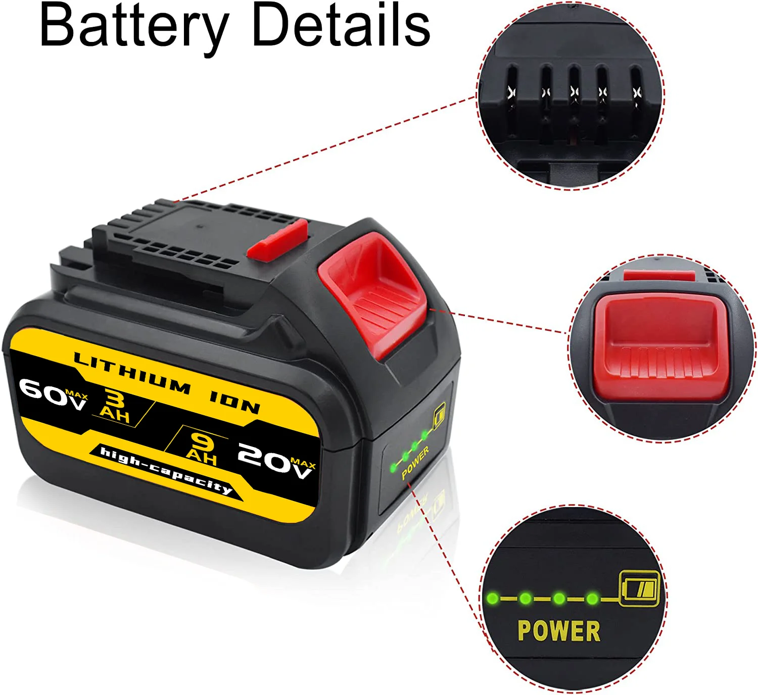 9.0 Ah 20V/60V MAX DCB606 Replacement 20V/60V MAX Flexvolt. FLEXVOLT XR 20V/60V/120V Max Cordless Power Tool Battery